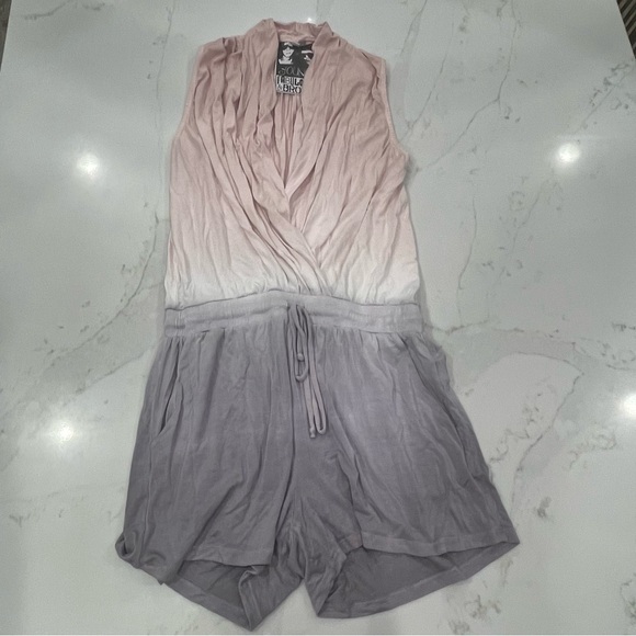 Young Fabulous & Broke Pink, Gray & White Ombre Romper - Picture 1 of 14